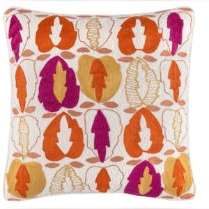 ANNIE SELKE Kit Kemp Oakley embroidered Apple pillow orange 20x20 Pine Cone Hill